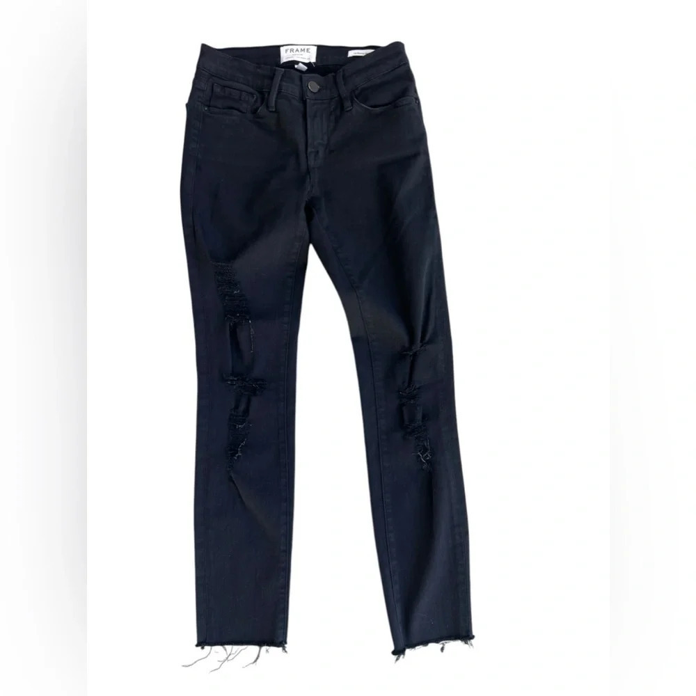 FRAME Black  DENIM LE SKINNY DE JEANNE Jeans Size 24 - Picture 9 of 9